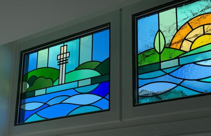 Glas in lood in isolatieglas in bovenlichten in Hilversum