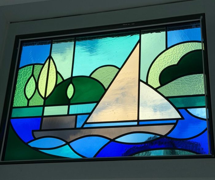 Glas in lood met haven-thema