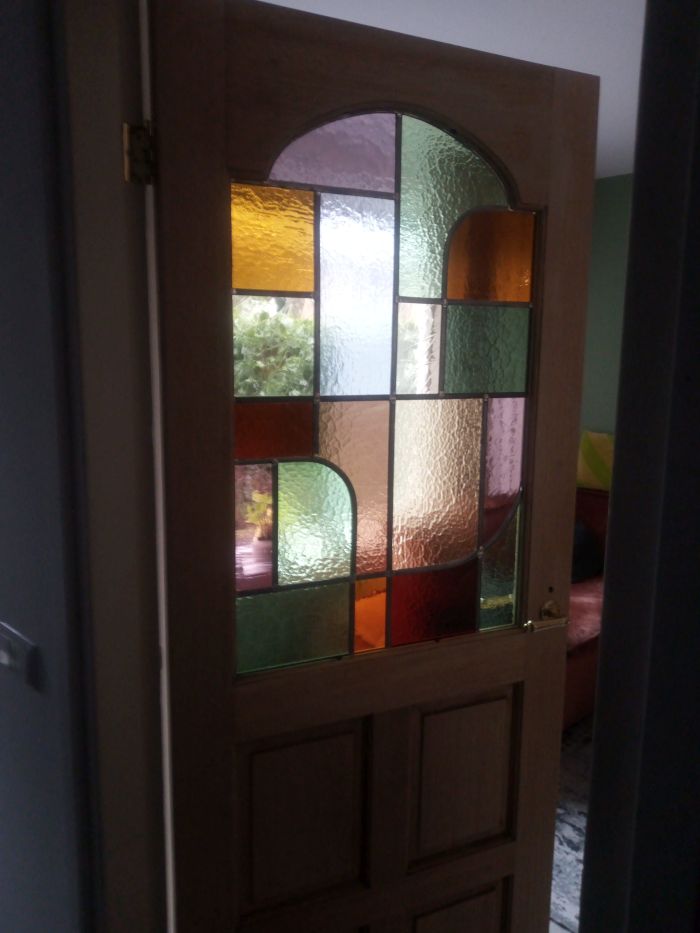 Bleiverglasung aus Kathedralglas und Antikglas